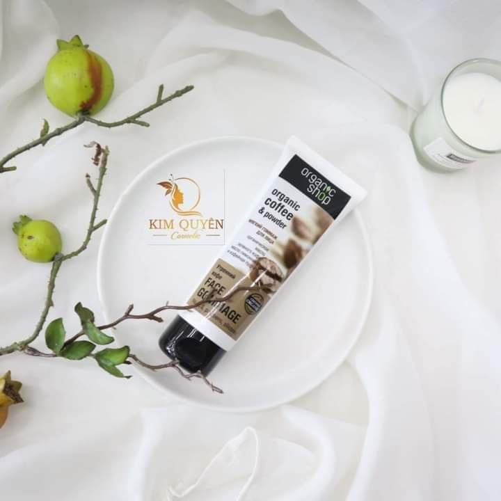 Tẩy da chết mặt Organic shop Organic coffee & powder - Kim Quyên Cosmetics