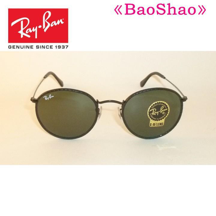 Kính Râm Ray ban Gọng Kim Loại Tròn Màu Đen Rb 3475Q 9040 G-15