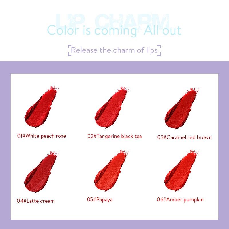 Son môi kem Pudaier chất son lì 17g với 6 màu sắc xinh xắn