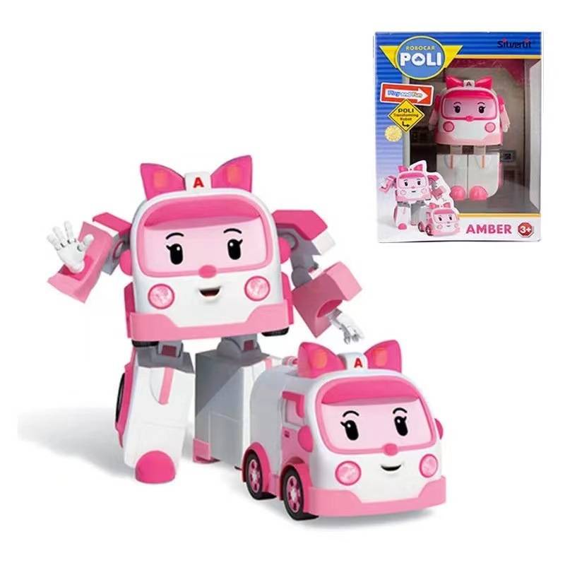 Đồ chơi xe ô tô cảnh sát Polly biến dạng Xe cứu thương dành cho trẻ em Robot cứu hộ ô tô đóng thế ô tô đồ chơi