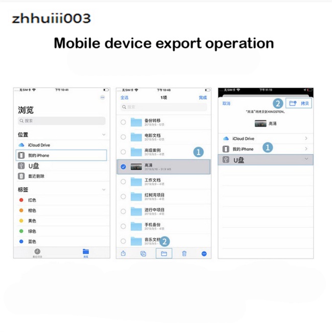 Bộ Chuyển Đổi Usb Otg ZHIHUI Cho Iphone 13 12 11 Pro Xs Max Xr X 8 Plus 7 6s Ipad Sang 3.0