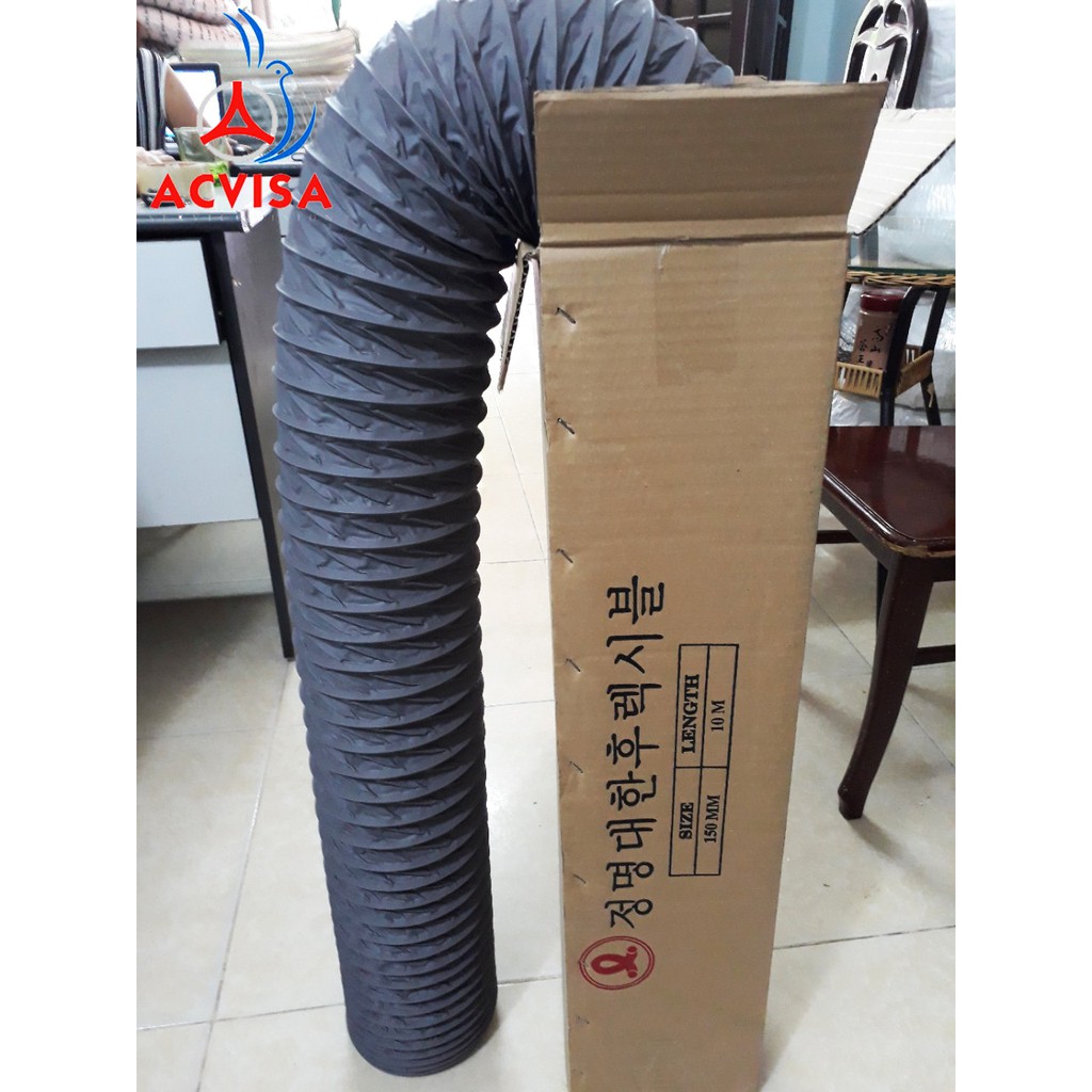 Ống gió mềm vải Tarpaulin 1P x D100 không bảo ôn ( 10m/ Cuộn)/Đai siết phi 100