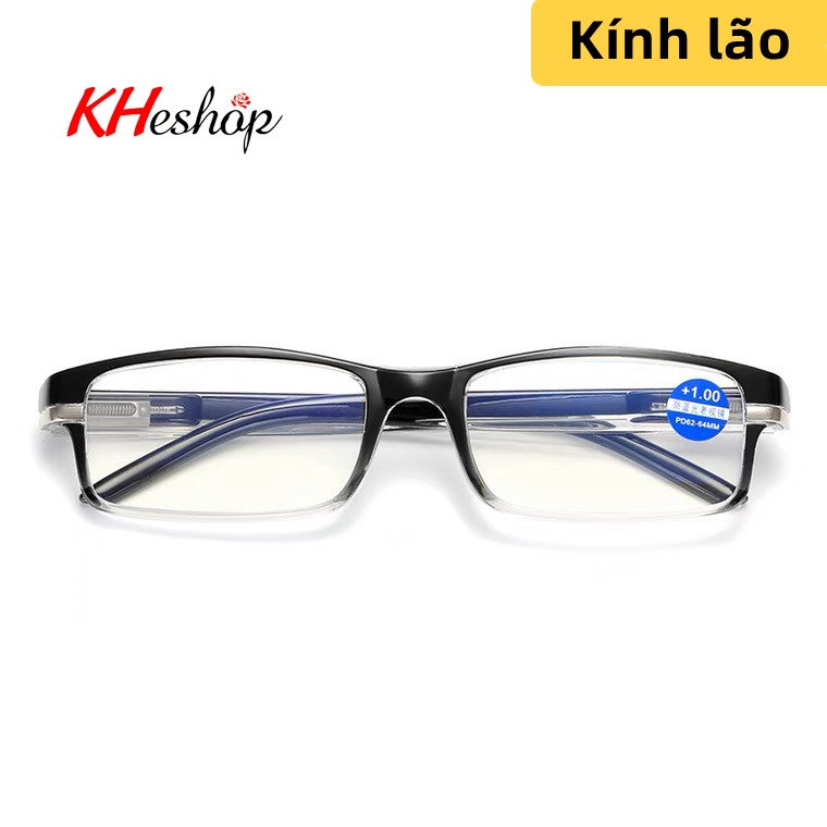 Kính đọc báo,kính lão cho nam nữ chống ánh sáng xanh,hàng nhập khẩu Nhật Bản, gọng vuông bằng nhựa thông siêu bền mã 020