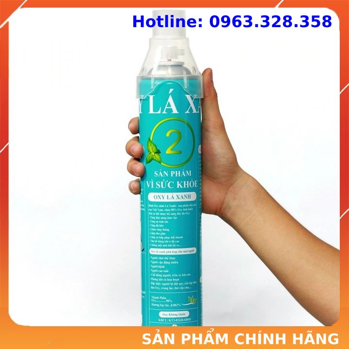 Bình Oxy Lá Xanh, Bình thở oxy cá nhân Mini Cầm Tay Hỗ Trợ Hô Hấp, có sẵn mặt nạ thở - tbyt Ngân Hà