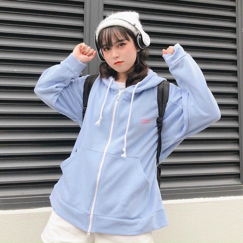 Áo Khoác Nỉ Hoodie Zip Có Nón 2 Màu Unisex