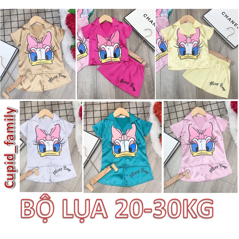 SIZE 20-30kg: Bộ pijama lụa Vịt Dolnal đáng yêu cho bé gái - BLVD