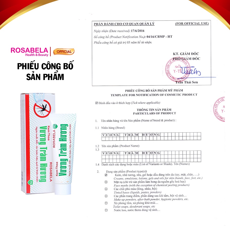 Kem thoa chống muỗi, hỗ trợ đuổi muỗi cho bé Vương Tràm Hương chiết xuất từ thảo dược thiên nhiên