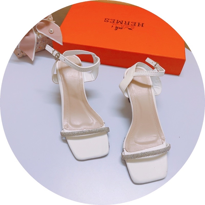 [ Sỉ rẻ]  Giày sandal cao gót quai đá mảnh gót nhọn 6p kiểu mới đơn giản dễ đi