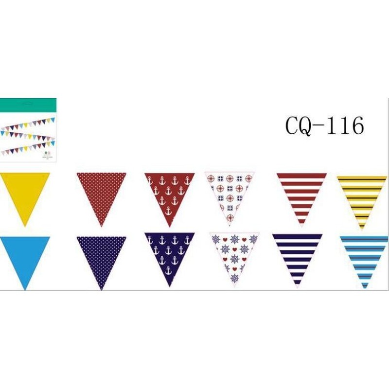 Dải Băng Rôn 12 Lá Cờ Đầy Màu Sắc Dài 2.5M Trang Trí Sinh Nhật Bé