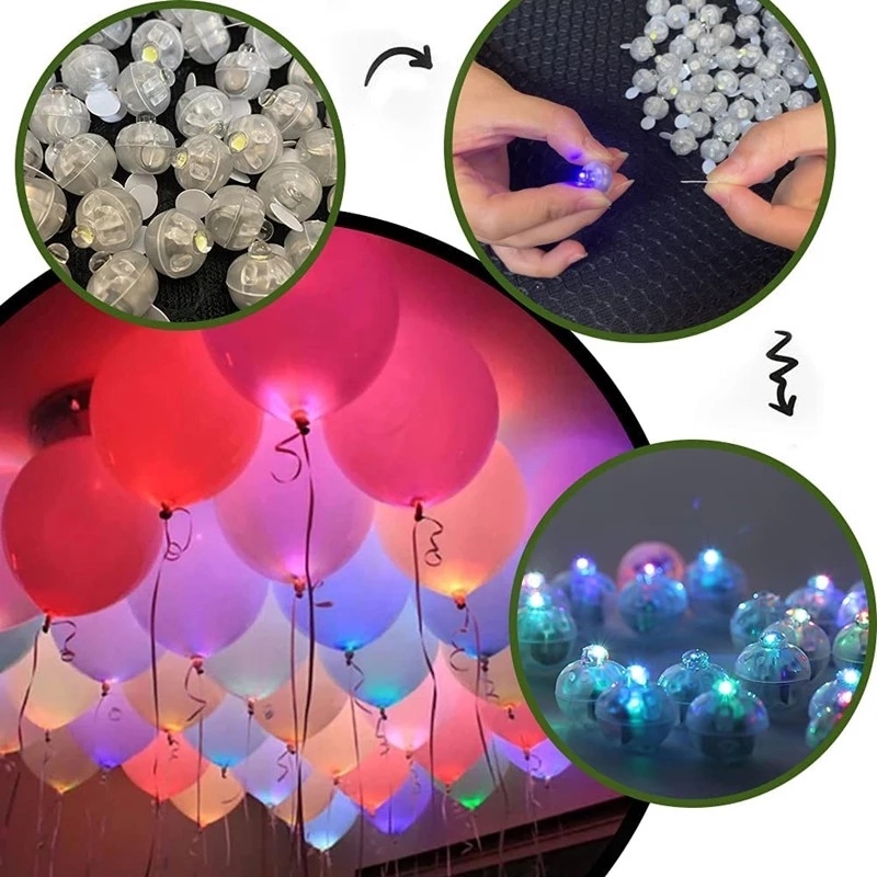 Bóng Bay Mini Có Đèn LED Phát Sáng Hình Tròn Độc Đáo Trang Trí Tiệc Cưới / Sinh Nhật