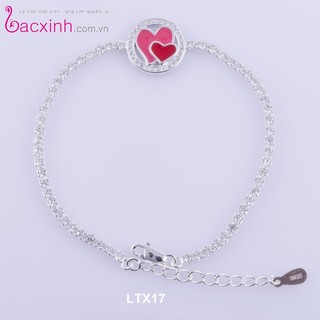 Lắc tay bạc Ý 925 Bạc Xinh Huệ Ngân Trái Tim LTX17