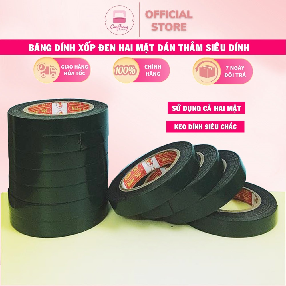 Băng Dính Xốp Xanh 2 Mặt - Dán Thảm, Loại Tốt Siêu Dính Đàn Hồi Chịu Lực Tốt Khổ 2cm Giá Rẻ