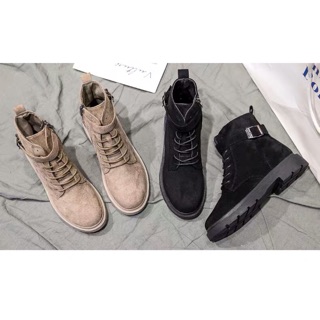 Sẵn (đen 37) Giày boot nữ ulzzang cổ ngắn  [ảnh thật] - Hàng Quảng Châu