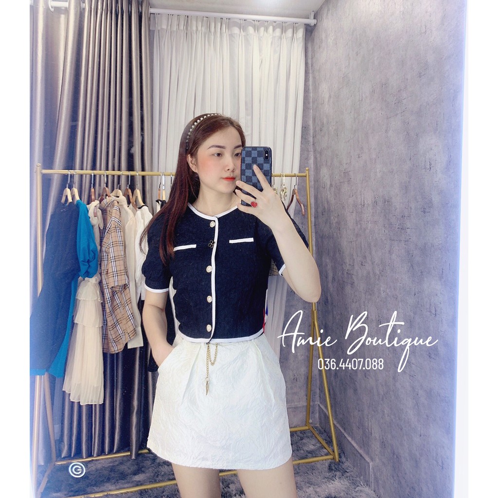 HÀNG CAO CẤP - Áo sơ mi viền xốp hai màu ĐEN - TRẮNG | BigBuy360 - bigbuy360.vn