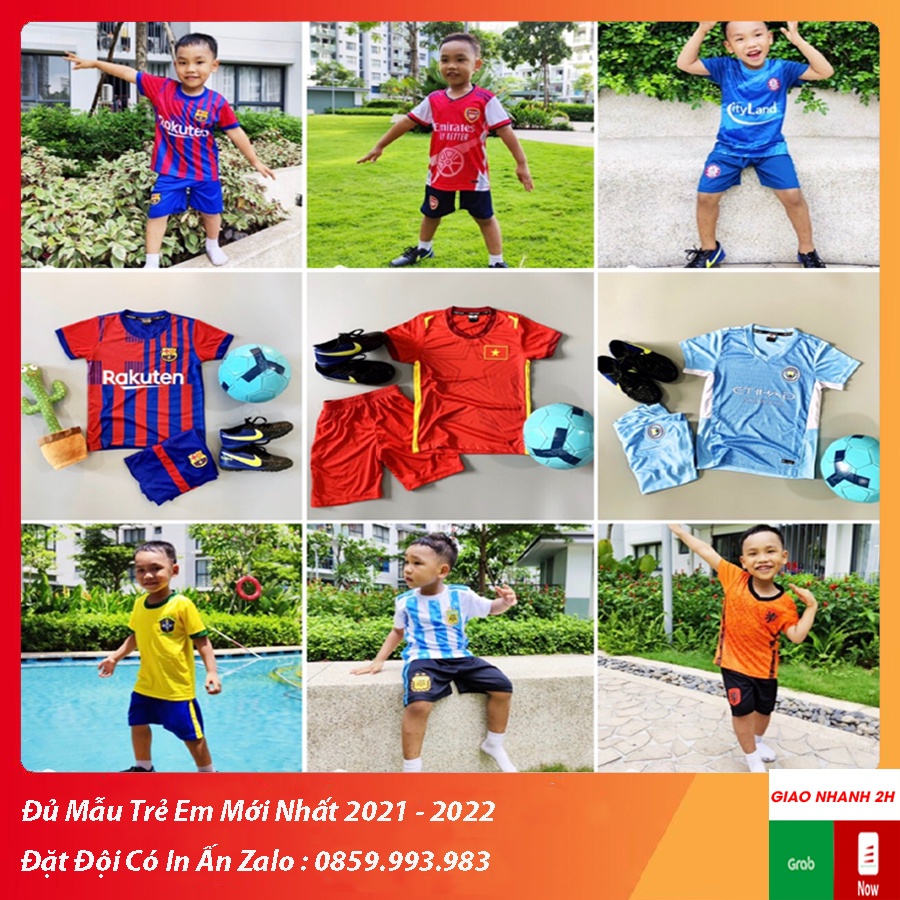 Áo bóng đá trẻ em , áo đá banh cho bé chất liệu thun lạnh siêu mát hàng Việt Nam [ K76 ]