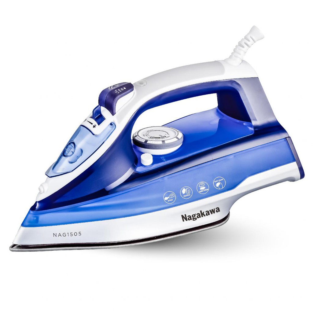 Bàn là hơi nước cầm tay chính hãng Nagakawa NAG1505 công suất 1200W có đế bàn là chống dính Nobihome
