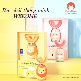 Bàn chải đánh răng điện cho bé 2-8 tuổi wekome, máy đánh răng trẻ em cầm tay hình u, bàn chải điện tự động cho bé yêu