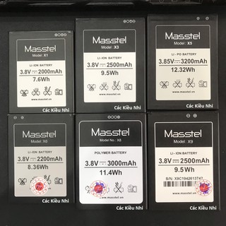 Pin Masstel | Masstel X1 | Masstel X3 | Masstel X5 | Masstel X6 | Masstel X8 | Masstel X9 | Bộ sạc cóc cáp