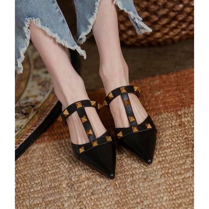 Sục nữ tán đinh to siêu hot gót 5cm sang chảnh đi chơi đi tiệc đi làm HALEY STORE