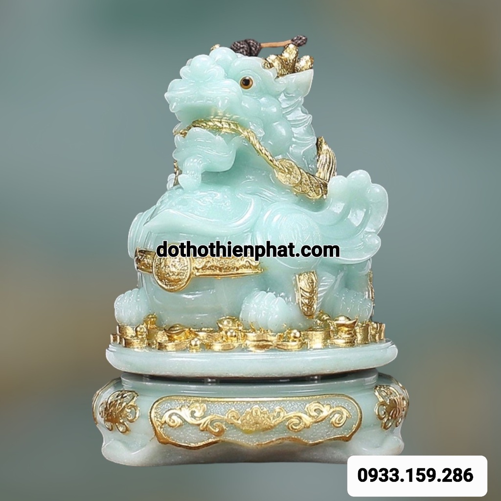 Phong Thủy Tỳ Hưu Đá màu xanh loại 1