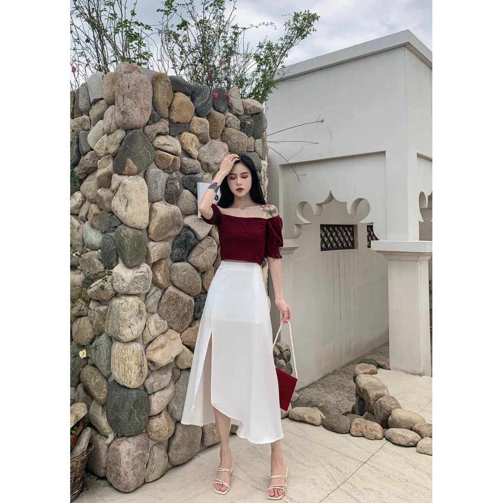 Sét Váy Tay Lỡ Ôm Eo ( Sẻ Chân Váy ) Kiểu Dáng Điệu Đà Hót 2021 | BigBuy360 - bigbuy360.vn