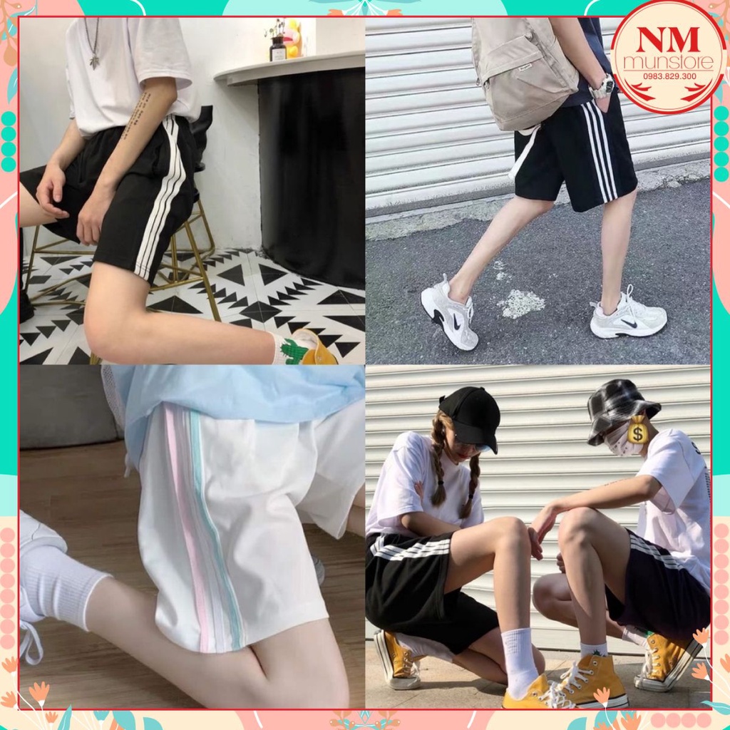 💟  💕 Quần Đùi Short Ba Sọc 𝐍𝐌 ,Quần Short Unisex Nữ Siêu rẻ 💕