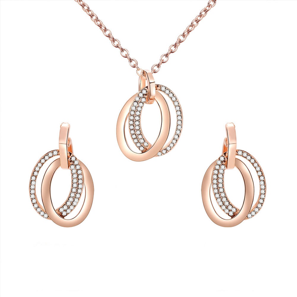 Bộ trang sức đính đá sang trọng thời trang cho nữ