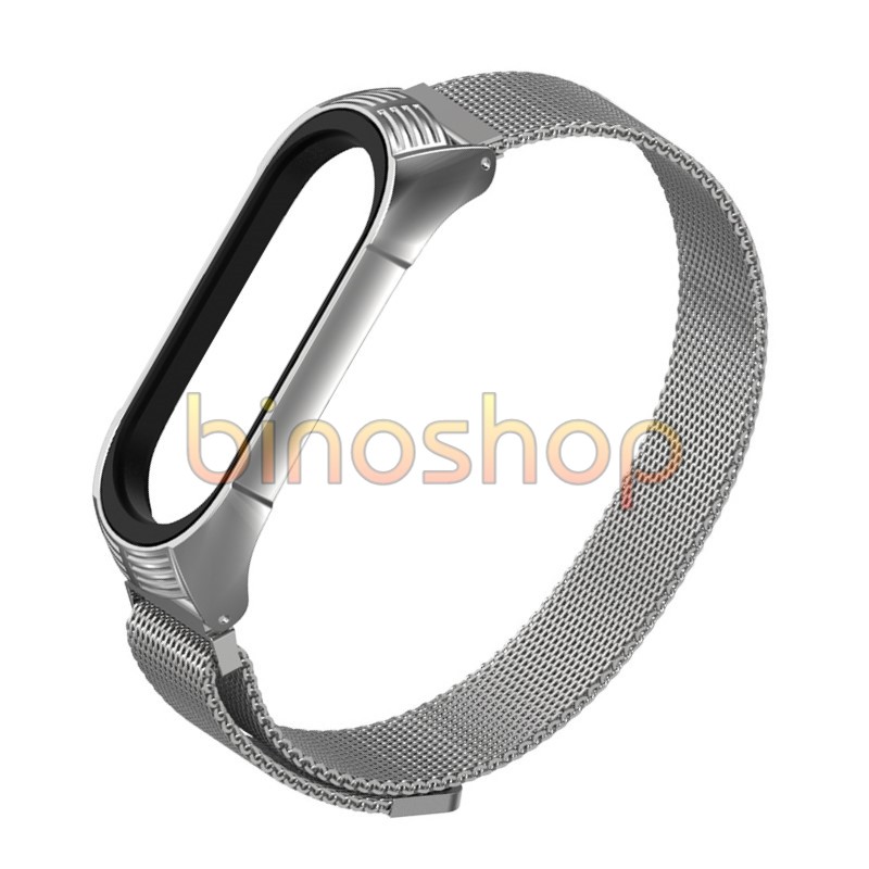 Dây đeo miband 5 nam châm viền vân TF, dây đeo thay thế mi band 5 nam châm phiên bản TF viền vân MIJOBS