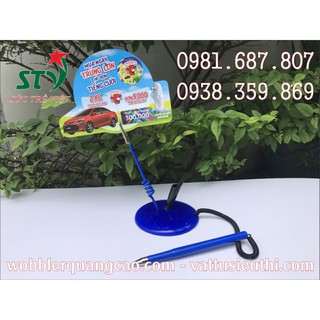 COMBO 10 Wobbler để bàn có bút, wobbler để bàn có viết, wobbler để bàn quầy thu ngân, đế kẹp menu, wobbler đế nhựa