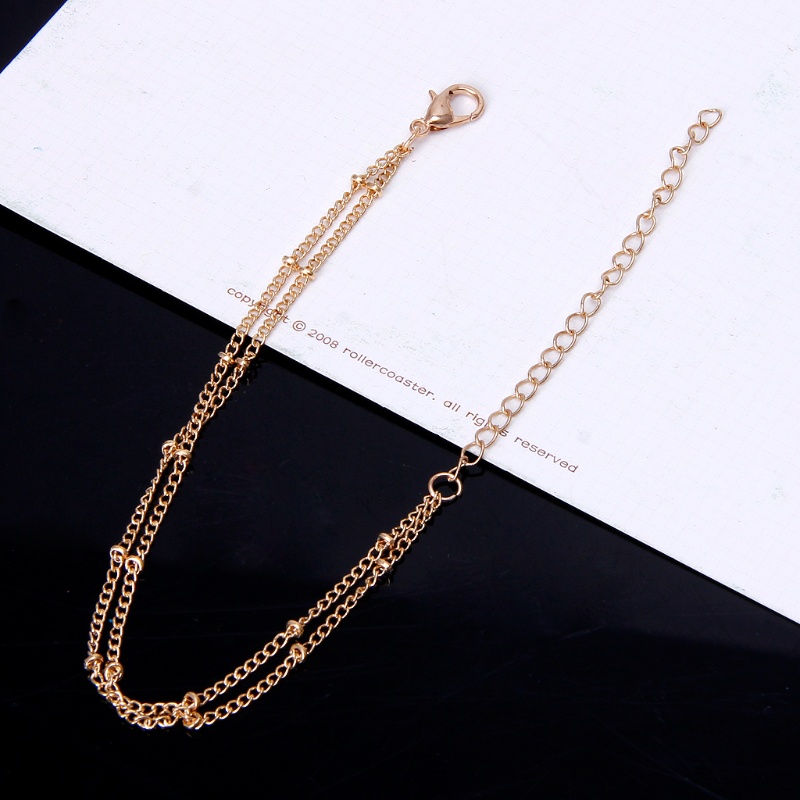 Lắc Chân Hai Lớp Mạ Vàng Phong Cách Vintage Thời Trang