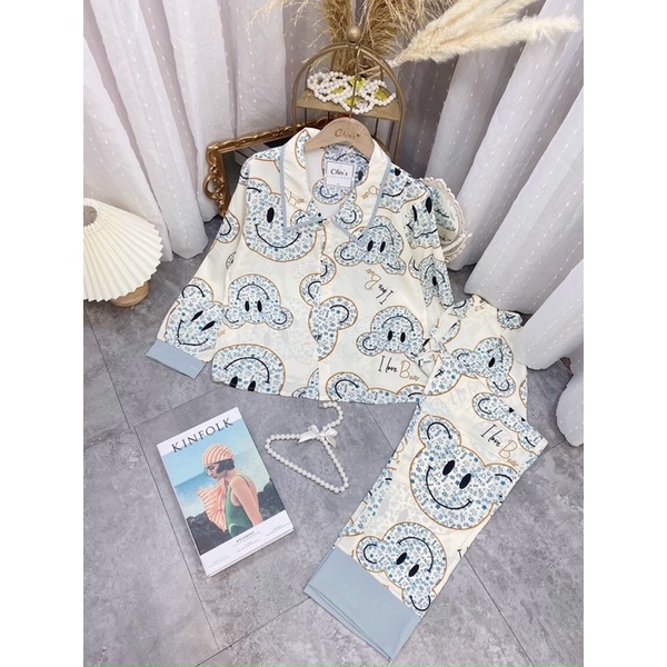 (Nhiều Loại)  Bộ Pijama Mặc Nhà dài tay lụa cao cấp🔆Bộ Lụa Tay dài quần dài hoạ tiết kute bánh bèo(Siêu Mát Mịn)q | BigBuy360 - bigbuy360.vn