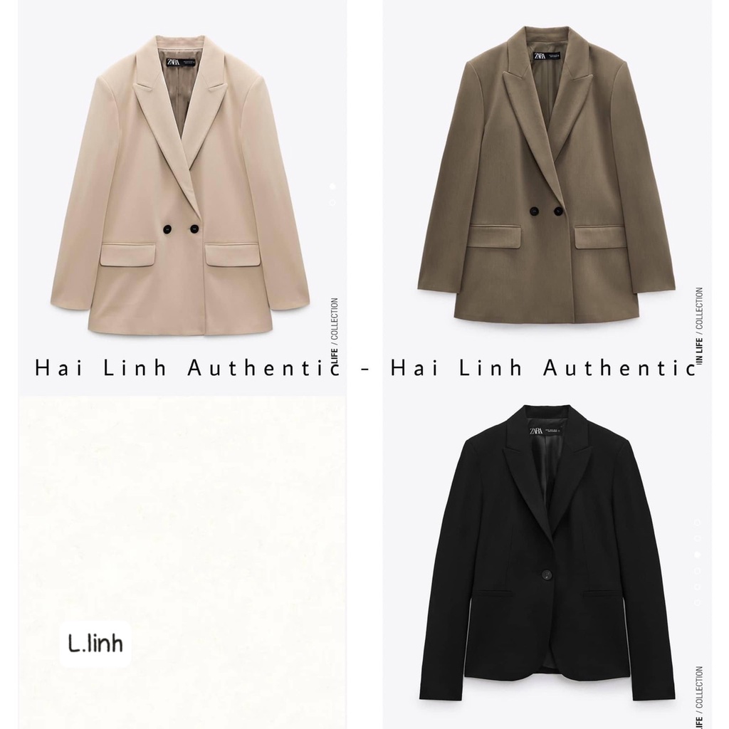 VEST ZARA ÁO KHOÁC BLAZER ZARA XUẤT DƯ NEW ITEM 2022 HÀNG 2 LỚP CÓ ĐỆM VAI 3 MÀU ĐEN - RÊU - BE HOT HIT
