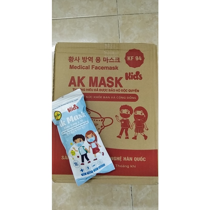 TÚI 10 CÁI - KHẨU TRANG Y TẾ KF94 MASK TRẺ EM (3-10 TUỔI) - 4 LỚP - Công Nghệ Hàn Quốc - Không Bí (MB.K017A)