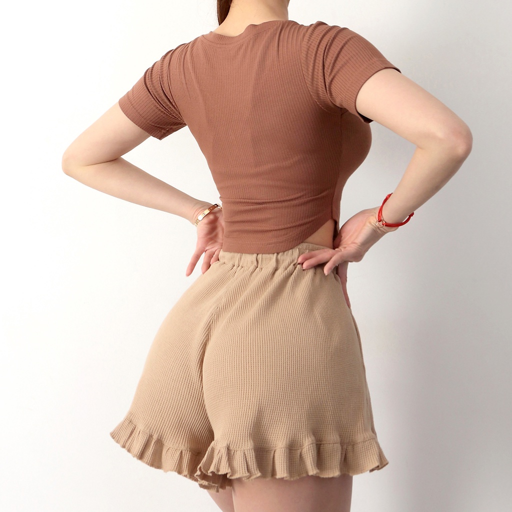 Áo thun thể thao ANRAN ngắn tay cổ chữ V thời trang cho nữ