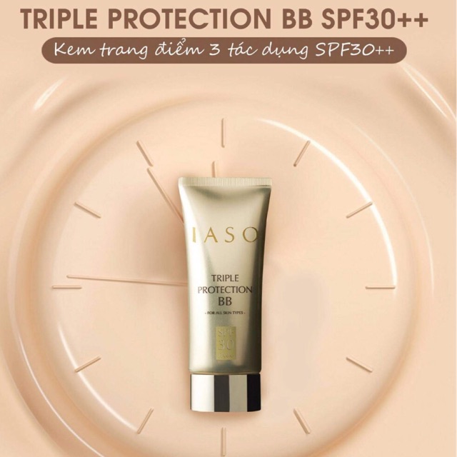 KEM  TRANG ĐIỂM 3 TÁC DỤNG IASO TRIPLE PROTECTION BB SPF30++