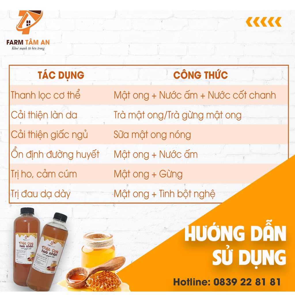 Mật ong rừng nguyên chất hoa cà phê Farm Tâm An, Mật ong Tây Nguyên cao cấp, Mật ong ăn kiêng không đường