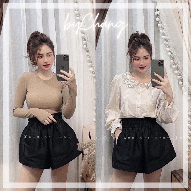Quần Đùi Tafta Form Phồng Dáng Bồng Lưng Thun Freesize to 65kg byChang