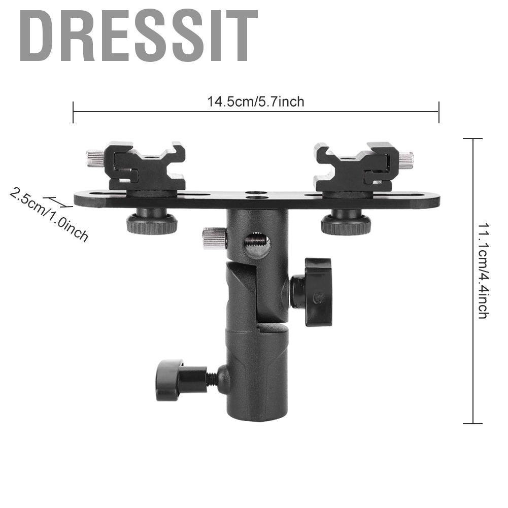 Dressit CONCON Flash Bracket Holder Dual Hot Shoe Accessories Set for DSLR Camera Speedlite GBD