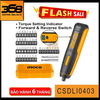 Máy siết vít dùng dùng pin lithum 4v ingco -csdli0403 tích hợp đèn làm việc. hiển thị mức pin.