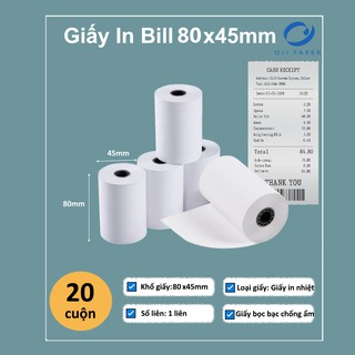 Giấy in nhiệt Oji K80 (80mmx45mm)_20 Cuộn