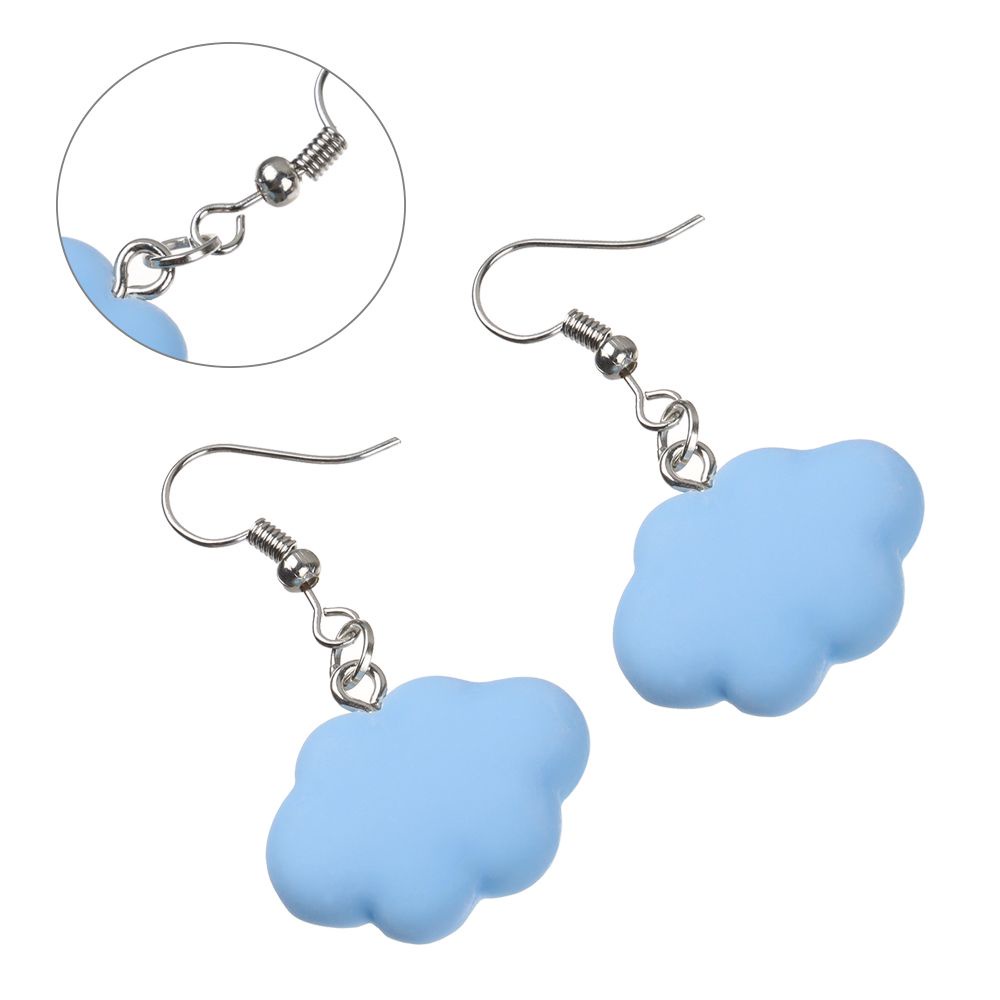 Bông Tai Dáng Dài Hình Đám Mây Dễ Thương Nhiều Màu Sắc Cho Nữ