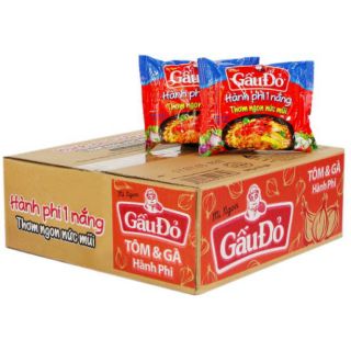 Thùng 30 gói mì Gấu Đỏ tôm và gà 63g