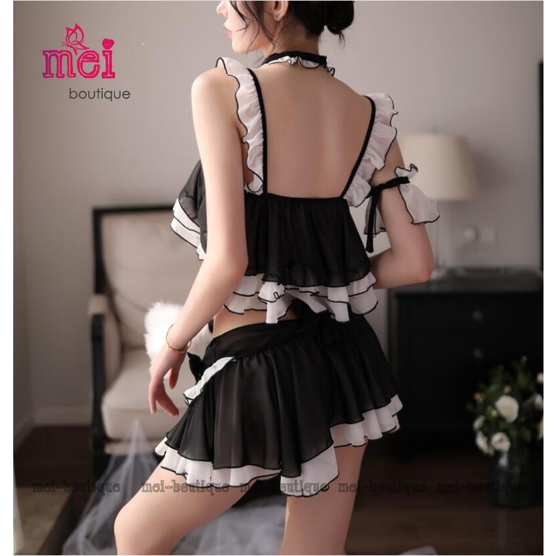 Bộ đồ ngủ mèo dễ thương Cosplay sexy Bunny Girl Cat - Tặng kèm tai mèo cute | BigBuy360 - bigbuy360.vn