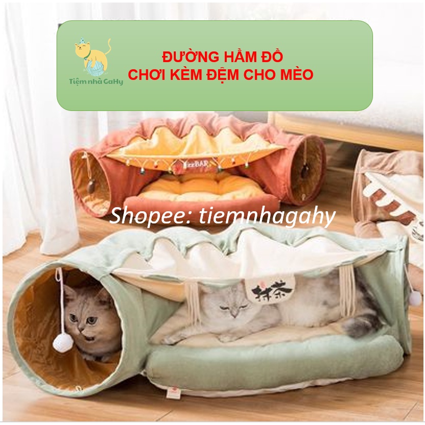 Đồ Chơi Đường Hầm Kèm Ổ Đệm Cho Mèo