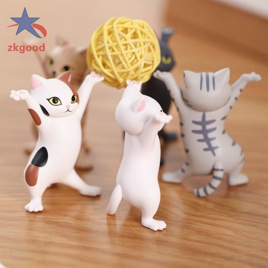 Set 5 Mô hình mèo bưng quan tài dễ thương xinh xắn dùng để bàn trang trí