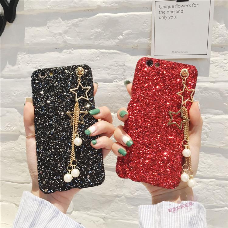 Ốp lưng kim tuyến lấp lánh đính khuyên hạt cho iPhone 5 5s 6 6s 7 8 Plus X XS