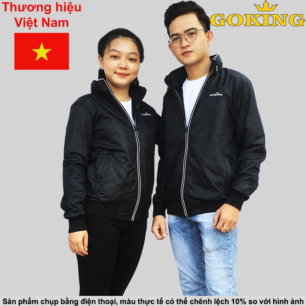 Áo khoác dù cách nhiệt GOKING có mũ dấu. Áo khoác gió nữ nam hàng hiệu Việt Nam cao cấp. Chống nắng gió lạnh, giữ ấm tốt