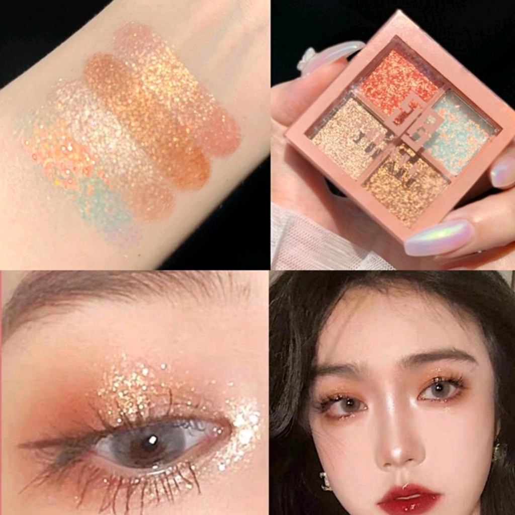 HỘP PHẤN MẮT 4 Ô MÀU DIKALU LẤP LÁNH KIM TUYẾN CỰC ĐẸP | BigBuy360 - bigbuy360.vn