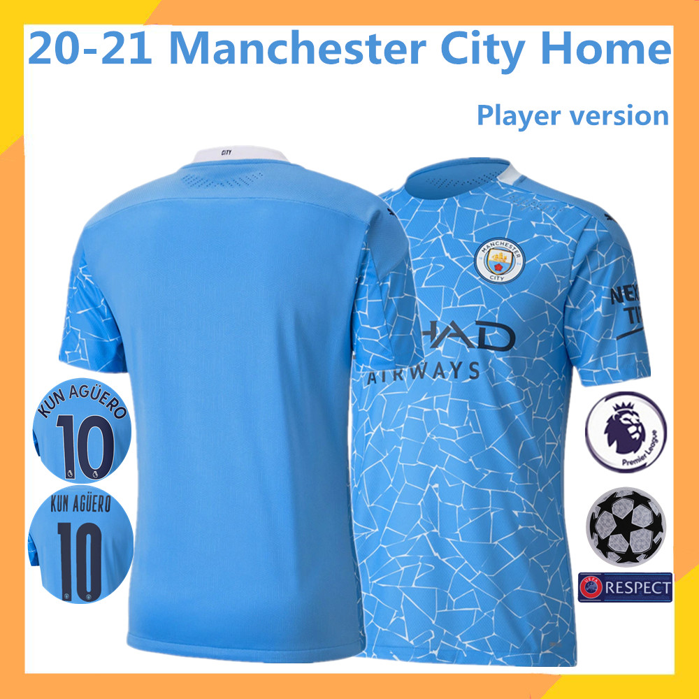 Áo thun đá banh in logo Man City sân nhà Thái Lan AAA 20-21 chất lượng cao