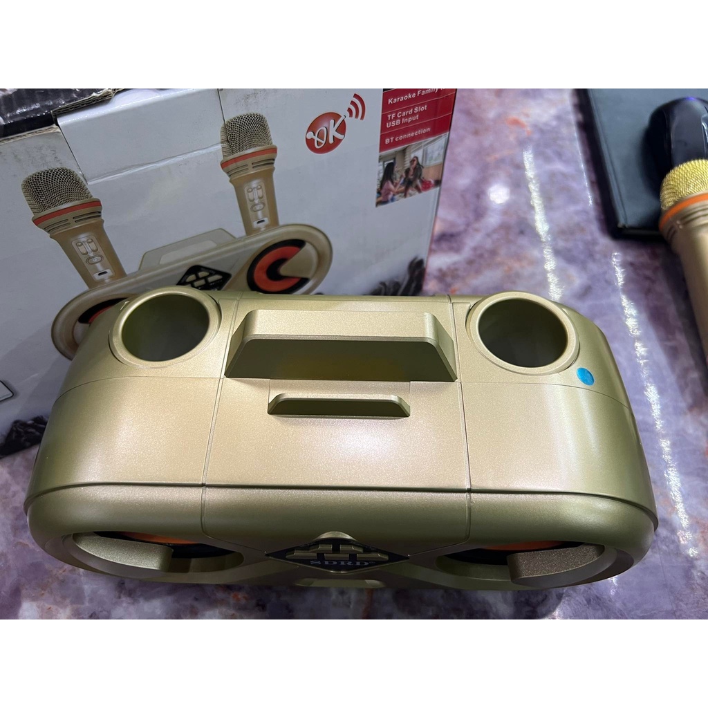 Loa Bluetooth Karaoke SDRD SD-303: Thiết kế 2 micro không đây đi kèm
